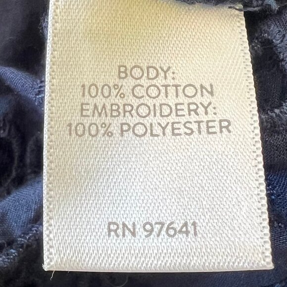 J.Jill Navy blue Eyelet Ruffle Blouse - Picture 12 of 13